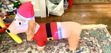 4' LONG DACHSHUND - WIENER DOG IN A SANTA OUTFIT CHRISTMAS YARD INFLATABLE