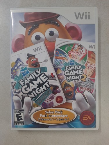 Hasbro Family Game Night Value Pack (Nintendo Wii, 2010) CIB Complete