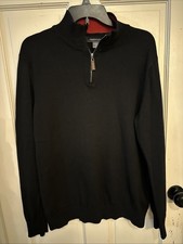 Grayson & Dunn Sweater Men’s Extra Large Black Knit 1/4 Zip Pullover Long Sleeve