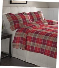 Flannel Oversized Duvet Set, King, Piedmont Plaid
