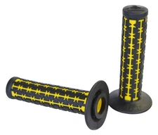 AME Dual old school BMX Duals bicycle grips - BLACK over YELLOW