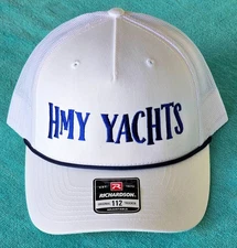 "HMY YACHTS" - STITCHED  3-D LOGO  "TRUCKER" HAT - Ft. Lauderdale lFISHING - NEW