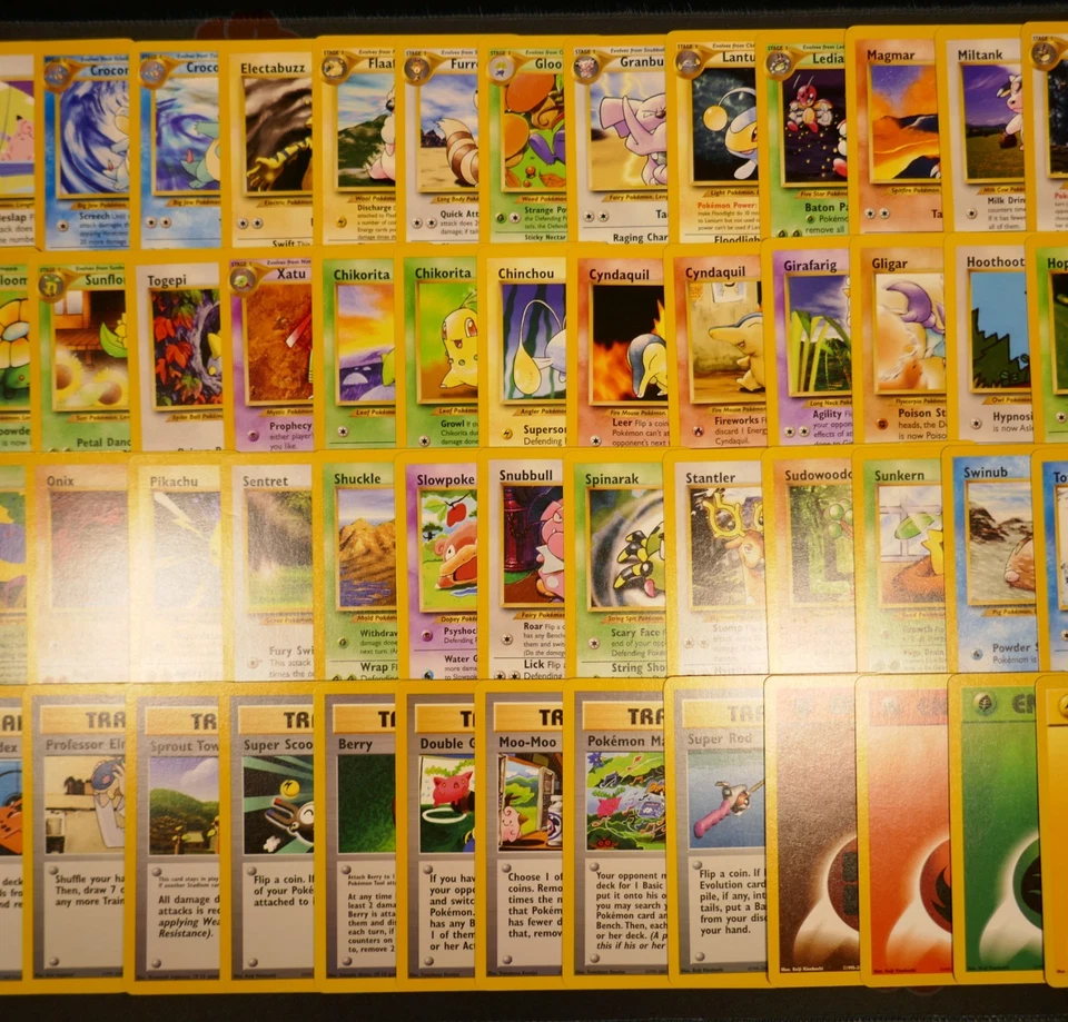 HP (Unlimited) COMPLETE Pokemon NEO GENESIS Set 76-Card UNCOMMON/COMMON WOTC 111 - Image 3 of 4