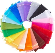 TheDisplayGuys 100-Pack MD 4" x 6" Sheer Organza Gift Bags w. Drawstring - Mi...