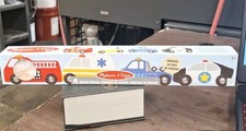 New In Box Melissa  Doug Wooden Rescue  Service Vehicles Set 4-Pack 