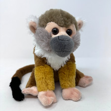 Wild Republic Squirrel Monkey Plush Stuffed Animal Ape Cuddlekins Fluffy 7" READ