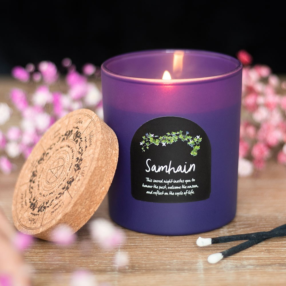 Pagan Seasons Blessed Samhain Spiced Pumpkin Glass Jar Scented  Boxed Candle
