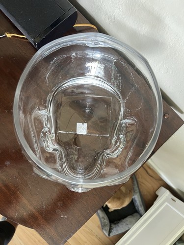 Rare Large Glass Skull Punch Bowl Ice Bucket Candy Halloween By Williams Sonoma - Picture 9 of 16