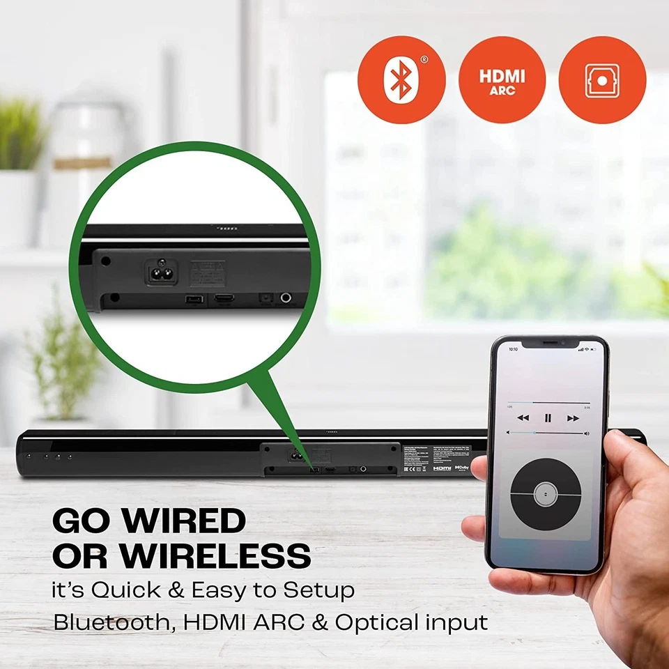 JBL SB241, Dolby Digital Soundbar & Wired Subwoofer for Extra Deep Bass, 110W - Image 3 of 4