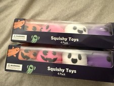 Halloween Squishy Toys 4 Pack Squeeze Tactile Pumpkin Ghost Orange Pink