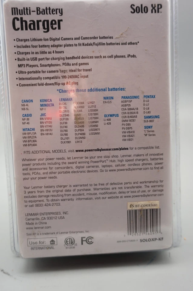 Lenmar Lithium-Ion Multi-Battery Charger Solo XP NEW IN PACKAGE - Image 2 of 3