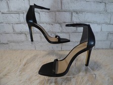  475 Stuart Weitzman Nudistcurve 100 Black Leather Stiletto Heels 5 NEW S654