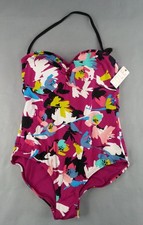 NEW NWT Cole California Size 12 One Piece Swim Suit strapless, tropical floral