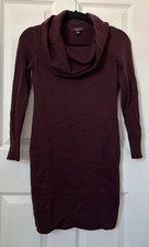 Ann Taylor Petite Cowl Neck Sweater Dress XXSP Classic Plum 384488