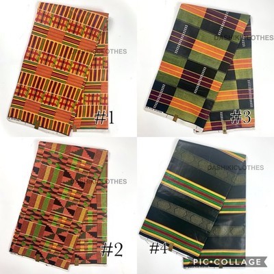 African Kente Fabric 6 Yards Cotton Wax Different Colors African Style Fabric