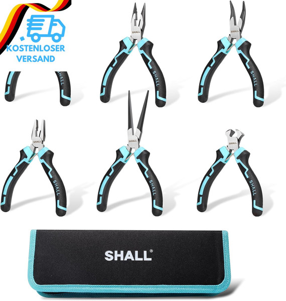 Shall 6-Tlg. Mini-Zangen-Set – Inkl. Drahtschneider, Seitenschneider, Elektriker-image
