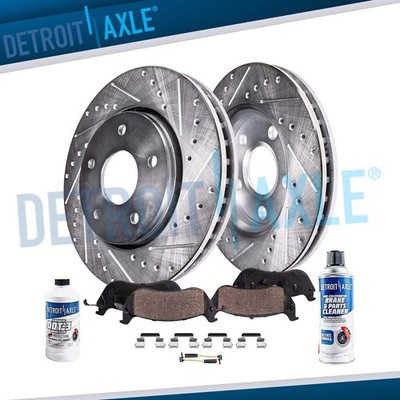 Front Drilled Rotors Ceramic Brake Pads for Mercedes-Benz CLK350 CLK320 SLK280