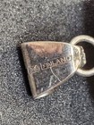 925 Sterling Silver Square Bezel Pendant, Clear Round Stone, Signed — photo 5