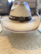Stampede Hats Straw Western Cowboy/Cowgirl Hat with Embroidered Floral Band