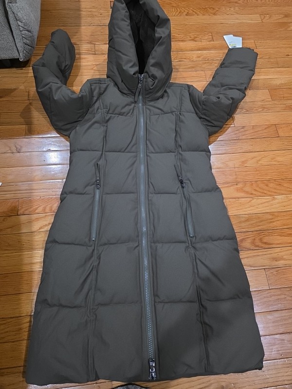 Calvin Klein Ladies Oxford Faux Fur Puffer Jacket Black Size Medium NWT