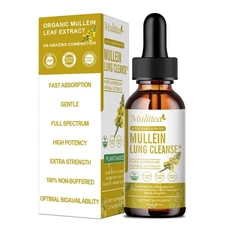 Mullein Drops for Lungs-Lung Detox for smokers-5-in-1 Herbal Extract Liquid-M...