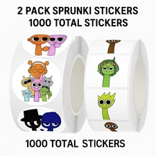 1000PCS 10 Patterns Cute SPRUNKI game Character stickers for kids