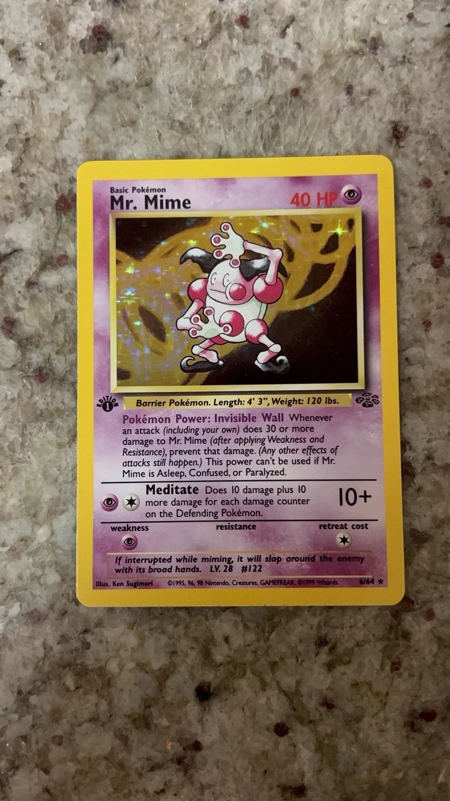 Deal for Pokemon TCG Jungle Set 1st Edition Mr. Mime Holo Card 6/64 Rare Holo