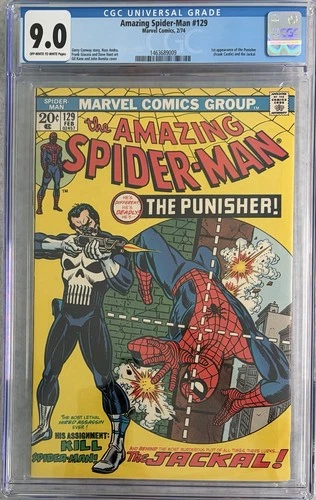 1974 First Appearance of Punisher in Amazing Spider-Man #129 CGC 9.0 🔑🔥
