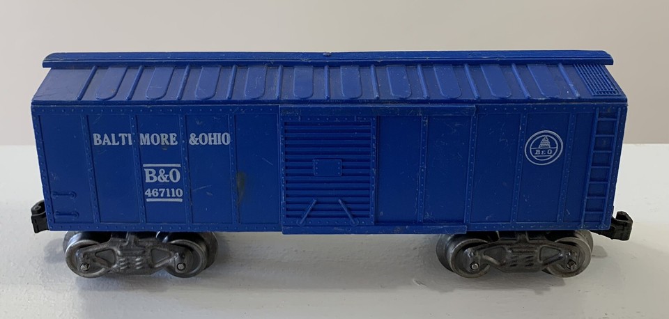 Marx Train - O Gauge - 467110 B&O Box Car w/ Knuckle Couplers - Blue | eBay