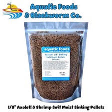 Axolotl 1/8" Soft Moist Sinking Pellets for Shrimp, Snails, Bottom Fish 3-lb Bag