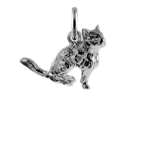 Sterling Silver 3D Cat Charm Charms Cats - Picture 1 of 2