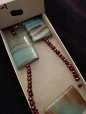 Handmade Matching Necklace and Bracelet Set TURQUOISE STONE