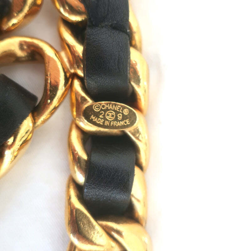 Vintage Chanel 1990 Jumbo CC Triple Draped Leather & Chain Vintage Chanel 1990 Jumbo CC Triple Draped Leather & Chain