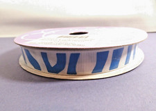 Paper Mart Blue/White ZEBRA PRINT Grosgrain Ribbon 5/8" x 20 yds NEW 