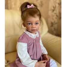 30" Painted Reborn Kit Unassembled Baby Doll Rooted Hair Unfinished Girl Doll