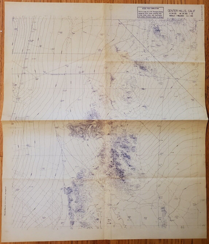 Center Hills California Circa 1940s - 1950s Vintage USGS Manuscript Map - Picture 2 of 6