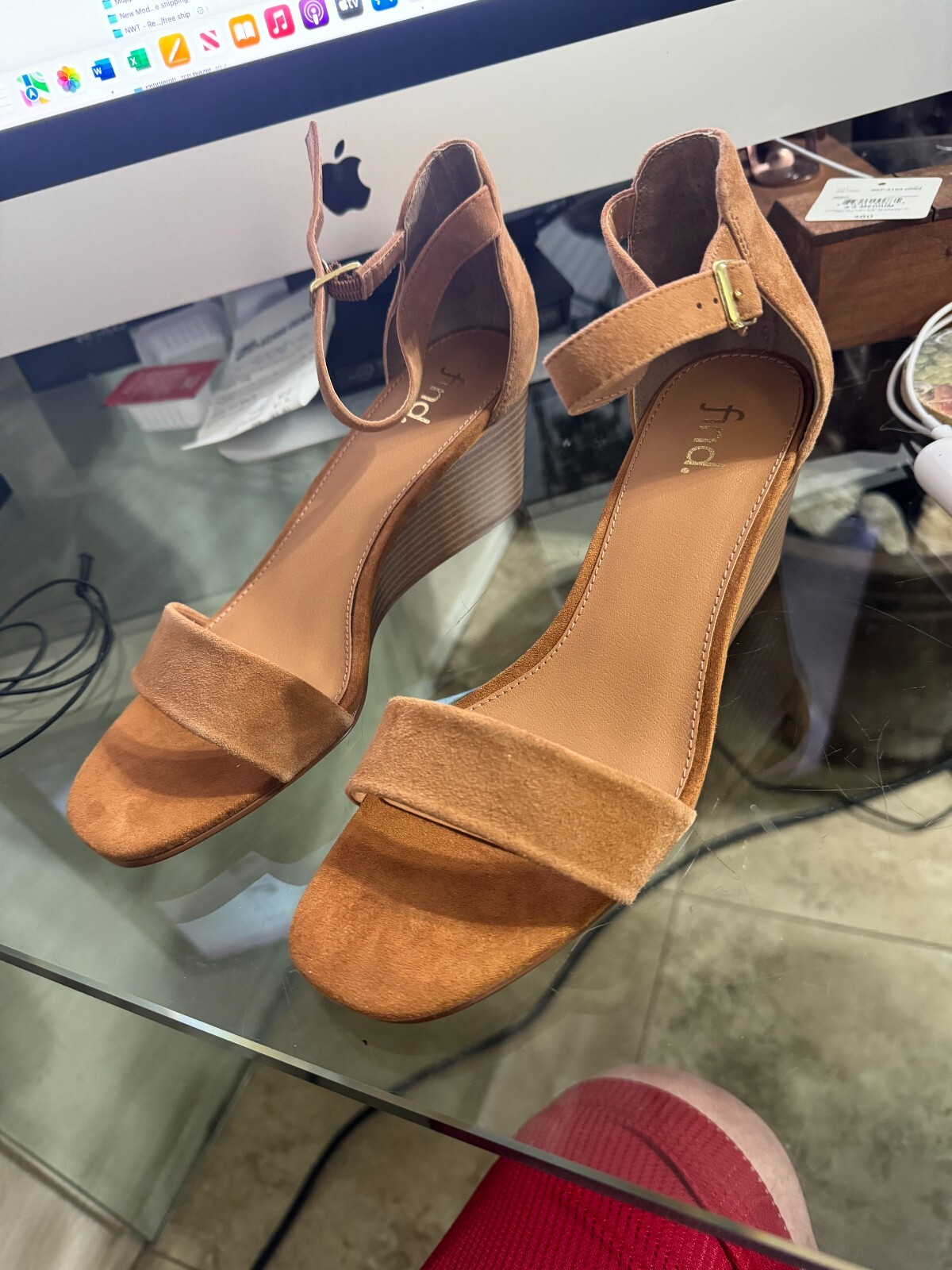 APL ritrovamento. Scarpe sandali donna decolte pelle marrone zeppa 8 5 118AL4134 con spedizione gratuita