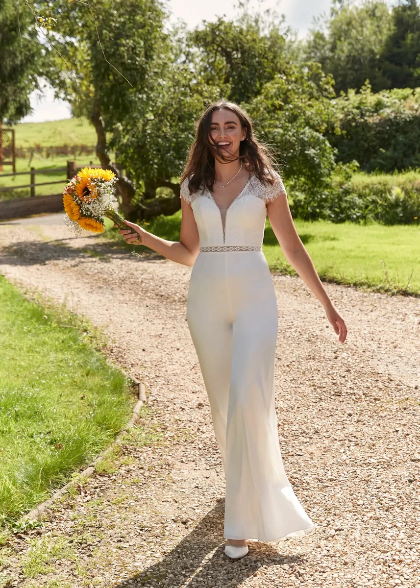 Ivory sales bridal jumpsuit