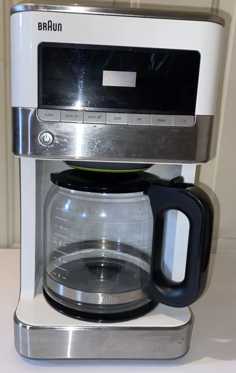 Braun BrewSense 12-Cup Drip Coffee Maker in Stainless Steel/White