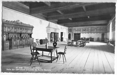 Postcard, Veytaux, VD, Chateau de Chillon, Salle des Chevaliers armoiriés..., around 1960
