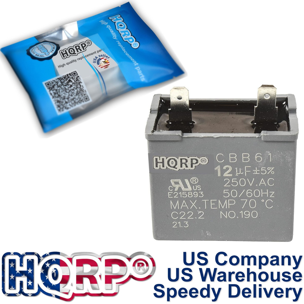 チャーレ HQRP 12uf Replacement Motor Capacitor for GE Refrigerators