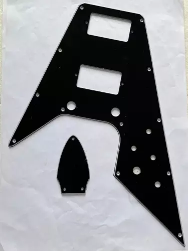 Guitar Parts Guitar Pickguard For Fit Gibson Flying V Style 3 Ply Black