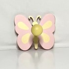 POTTERY BARN KIDS WOODEN BUTTERFLY WALL HOOK - Pink