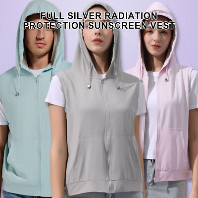 Unisex Silver Fiber Clothes Vest EMF Shielding Anti-Radiation Sun UV Protection