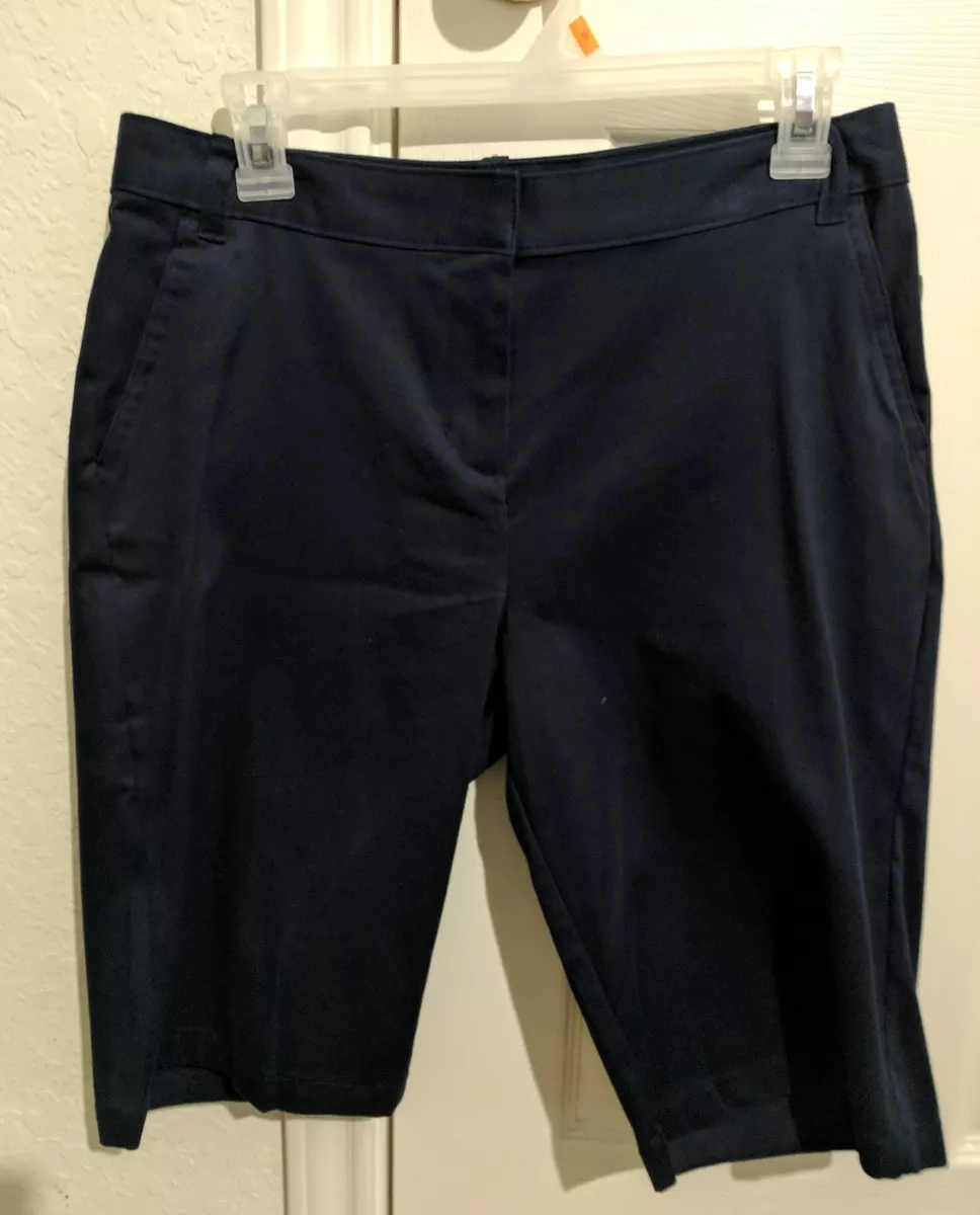 Navy knee length shorts sale