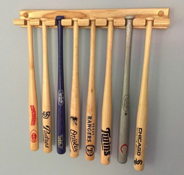 Ash Wood Mini Bat & Baseball Souvenir Display Rack for sale online eBay