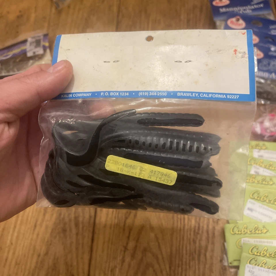 Kalin’s Evil Eel 8” Curly Tail paquete de 10 NOS 1996 negro y azul Foto 4 de 4