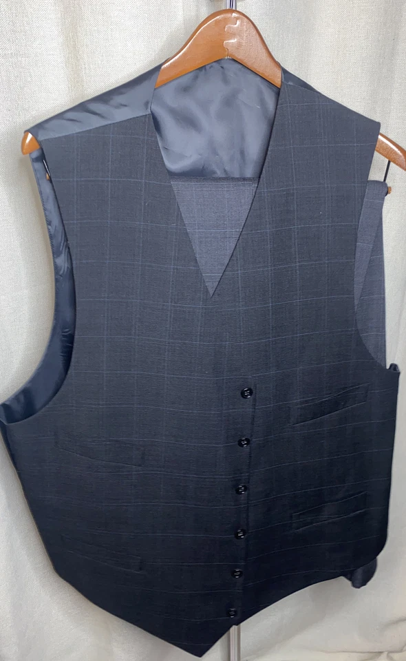 Traje Savile Row London gris con patrón de cuadros 3 piezas ver fotos para tallas EC Foto 3 de 4