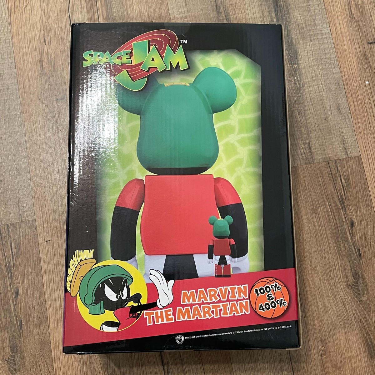 Bearbrick Marvin The Martian Space Jam 100% & 400% Set Black/Red