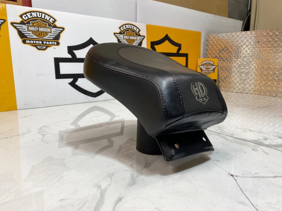 OEM 84-06 Harley-Davidson Fatboy Softail Passenger Pillion Seat Black Gray - Image 4 of 4